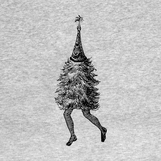 Vintage Christmas Tree with Legs by Vintage Sketches